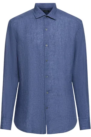 Ermenegildo Zegna Solid Pure Linen Long Sleeve Shirt