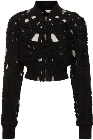 Rick Owens Embroidered Cropped Tech Zip Jacket