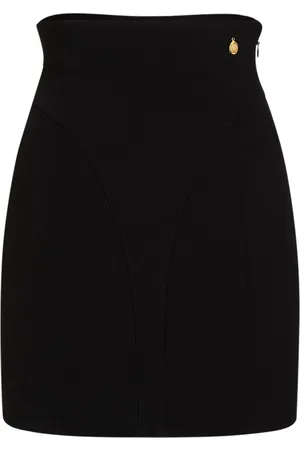 Balmain High Waist Viscose Crepe Mini Skirt