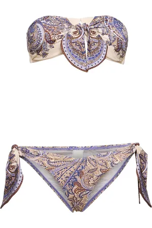 ZIMMERMANN Ottie Printed Lycra Self-tie Bikini Set