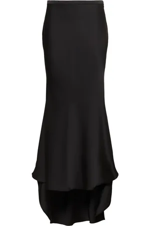Serafini Flared Satin Long Skirt