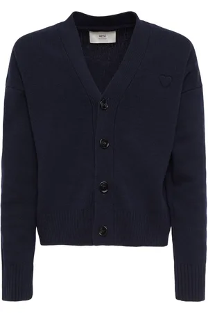 Ami Adc Logo Wool Cashmere Cardigan