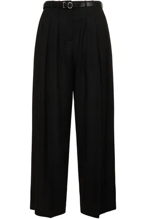 Jil Sander Pleated Belted Wool Wide Pants