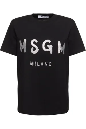 Msgm Cotton Jersey Logo T-shirt