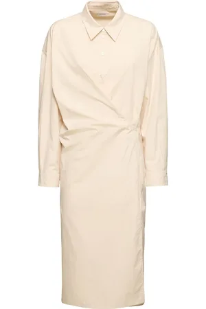LEMAIRE Heavy Poplin Twisted Midi Shirt Dress