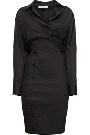 Serafini Tropical Wool Blend Flared Mini Dress