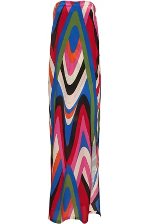 Puccini Silk Moiré Printed Long Dress