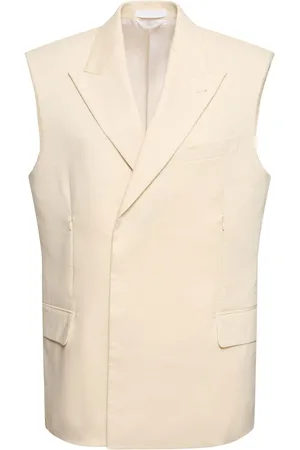 Helmut Lang Sleeveless Linen Blend Blazer