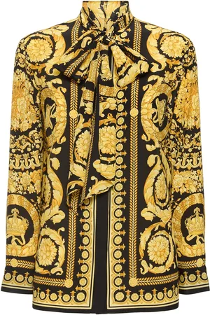 VERSACE Baroque Print Silk Shirt