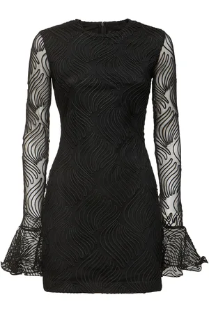 ROTATE Shiny Ruffled Mini Dress