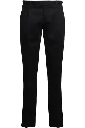 LARDINI Single Pleat Stretch Cotton Pants