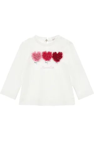 MONNALISA Cotton Jersey T-shirt W/ Tulle Details