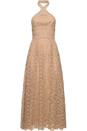 Elie saab Macramé Midi Halter Dress