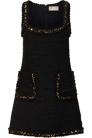 Elie saab Embroidered Tweed Short Dress