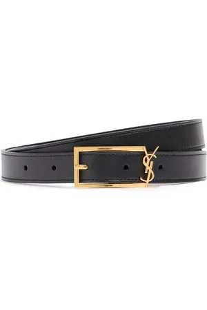 Saint Laurent 2cm Ysl Buckle Leather Belt