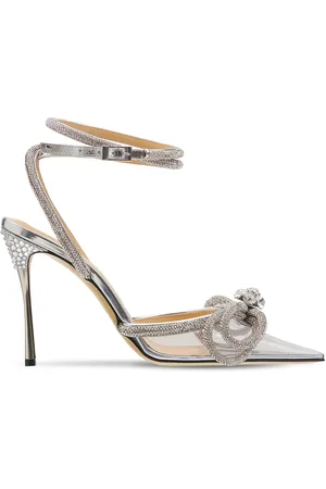 Mach & Mach 110mm Double Bow Pvc & Leather Pumps