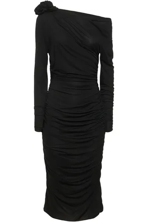 MAGDA BUTRYM Jersey Midi Dress W/ 3d Flower