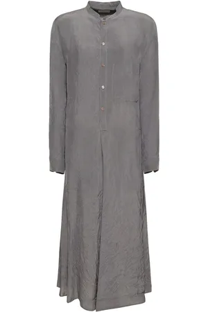 LEMAIRE Gusset Collar Viscose Midi Shirt Dress