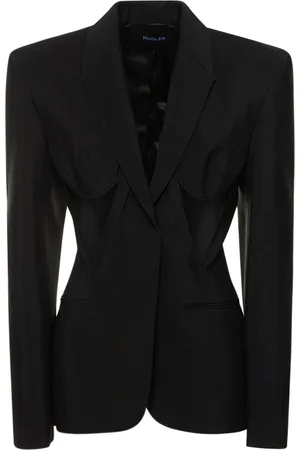 MUGLER Viscose Twill Fitted Cutout Jacket