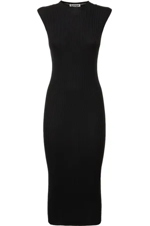 Jil Sander Superfine Ribbed Viscose Midi Dress
