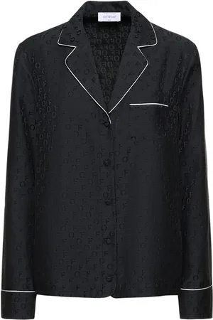 OFF-WHITE Silk Blend Jacquard Pajama Shirt