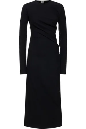 Totême Twisted Flannel Wool Blend Midi Dress