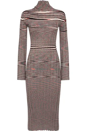 Missoni Ribbed Cashmere Turtleneck Midi Dress