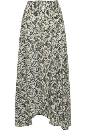 Isabel Marant Sakura Printed Silk Midi Skirt