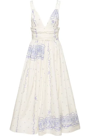 Serafini Printed Poplin Midi Dress