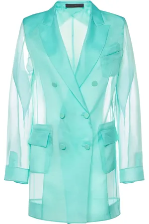 Max Mara Negrar Silk Organza Double Breast Jacket