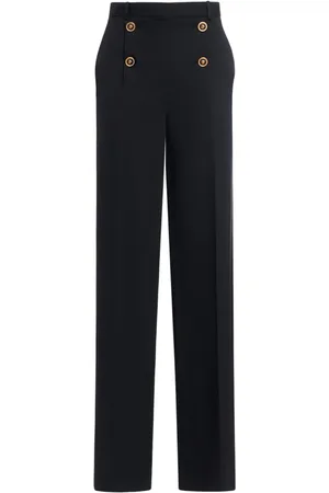 VERSACE Stretch Wool Straight Pants