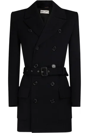 Saint Laurent Saharan Wool Blend Jacket W/ Belt