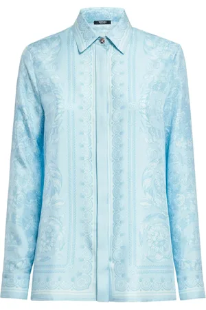 VERSACE Barocco Print Silk Twill Formal Shirt