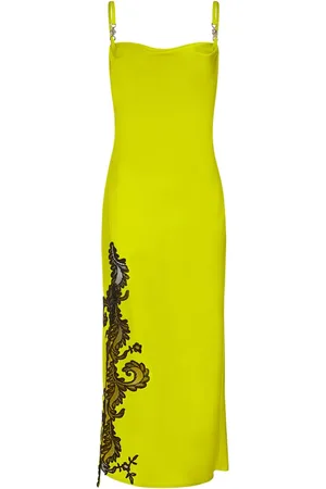 VERSACE Satin & Lace Midi Dress