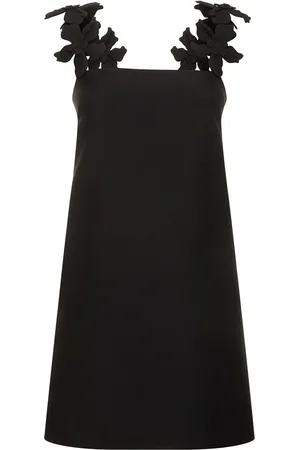 VALENTINO Embroidered Crepe Mini Dress