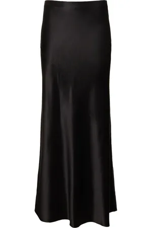 Saint Laurent Crepe Satin Long Skirt