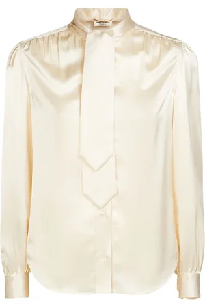 Saint Laurent Silk Satin Shirt W/ Tie