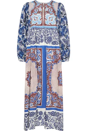 Max Mara Ghiotto Printed Cotton Poplin Midi Dress