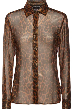 Tom Ford Shiny Silk Georgette Printed Shirt