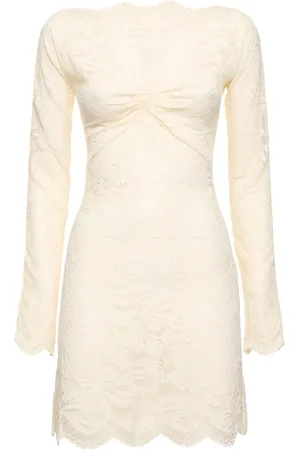 Paco rabanne Lace L/s Boat Neck Mini Dress