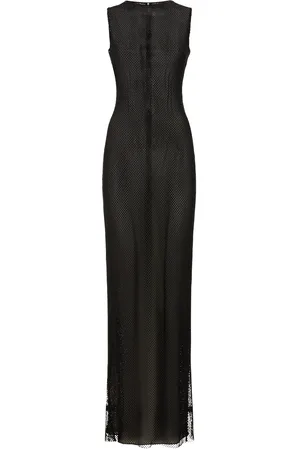 Monot Crystal Net Sleeveless Maxi Dress