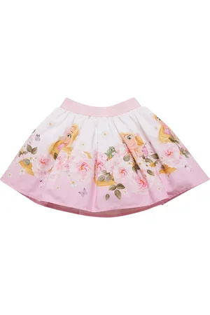 MONNALISA Rapunzel Printed Cotton Poplin Skirt