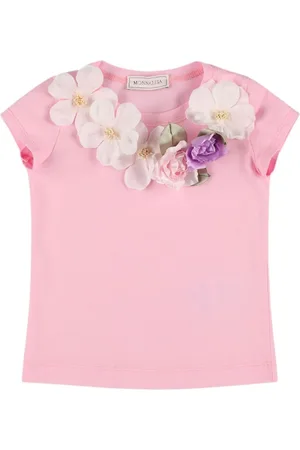MONNALISA Flowers Cotton Jersey T-shirt