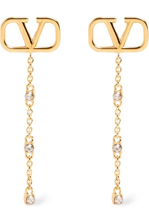 VALENTINO GARAVANI Mini V Logo Signature Crystal Earrings