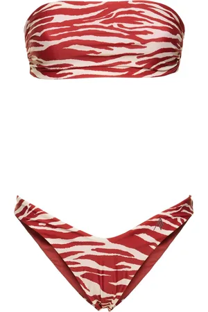 The Attico Printed Lycra Bandeau Bikini Set