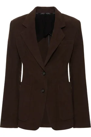Totême Cinched-waist Moleskin Cotton Blazer