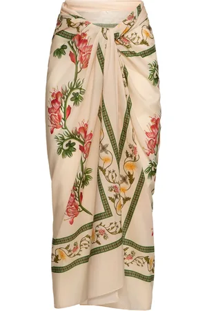 Agua by Agua Bendita Lavanda Printed Cotton & Silk Sarong