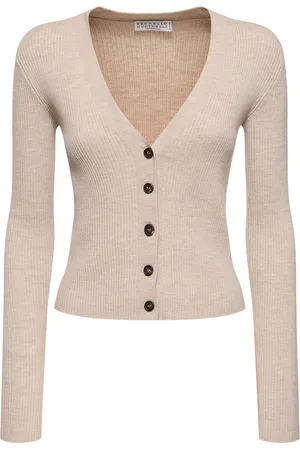 Brunello Cucinelli Embellished Rib Knit Cardigan
