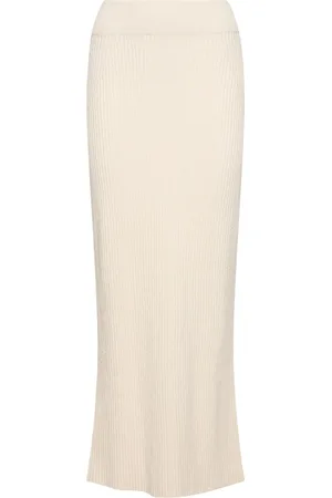 Totême Bouclé Knit Cotton Blend Long Skirt