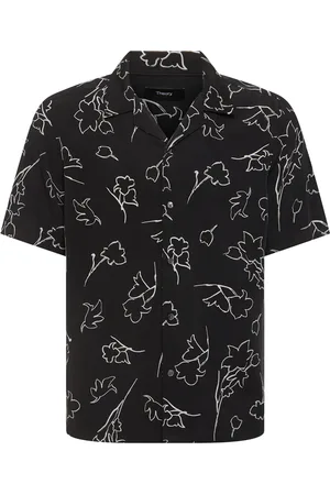 THEORY Printed Lyocell Short Sleeve Shirt
